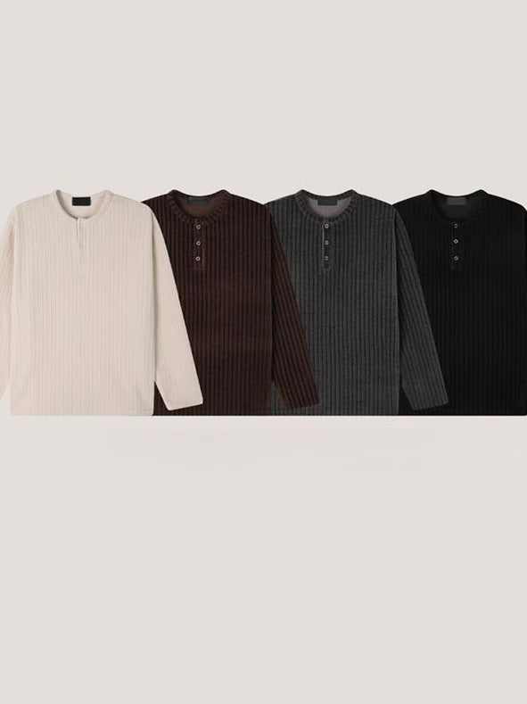 【Metanoia】🇰🇷韓製 天鵝絨亨利領長袖上衣 - 8