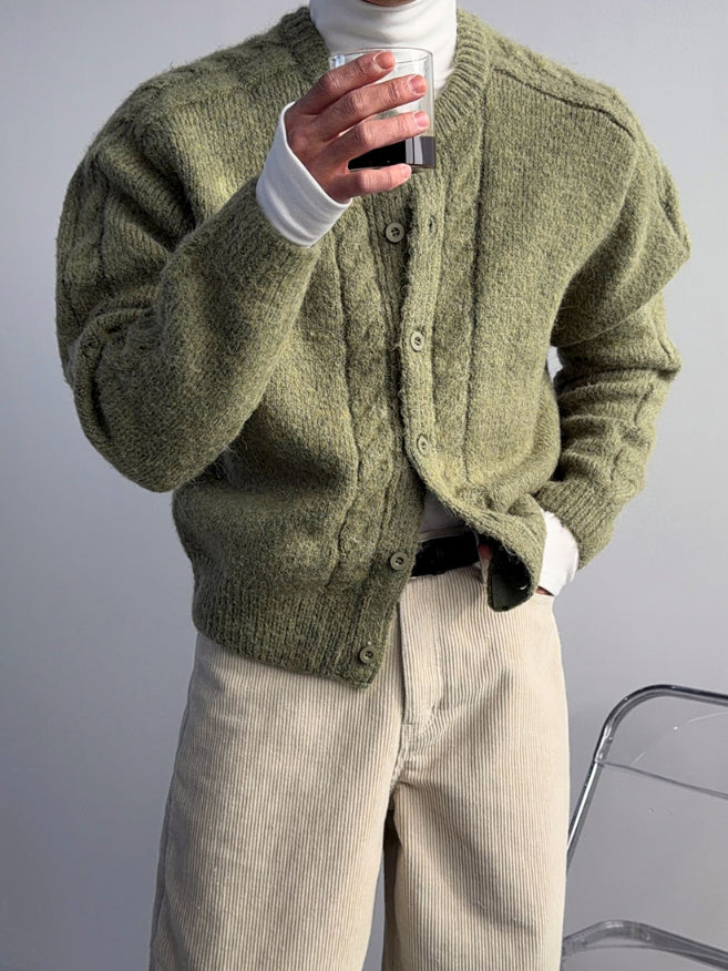 【Metanoia】韓國設計 開衫麻花針織外套 - 6