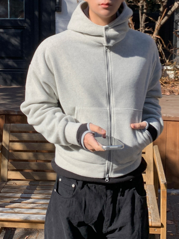 【Metanoia】🇰🇷韓製 短版抓絨連帽棉外套 - 1