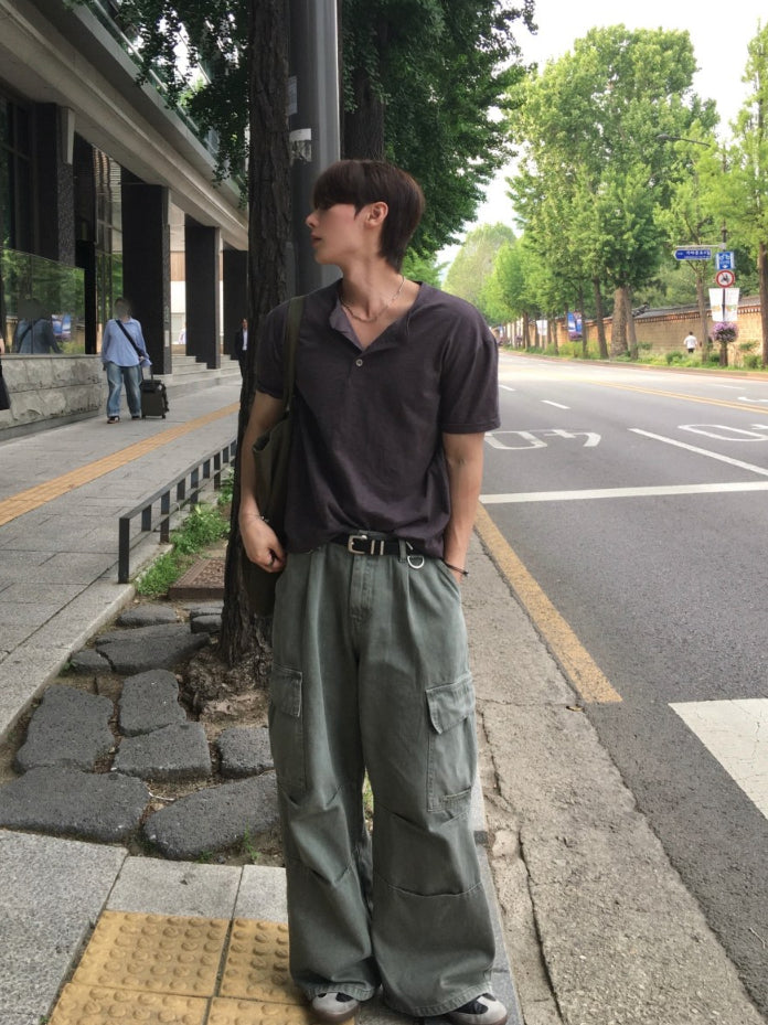 【Metanoia】🇰🇷韓製 亨利領短袖上衣 - 3