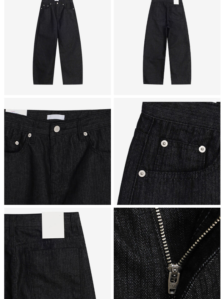 【Metanoia】🇰🇷韓製 條紋落地牛仔褲 - 7