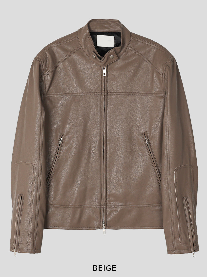 【Metanoia】韓國設計 短版皮外套 - 8