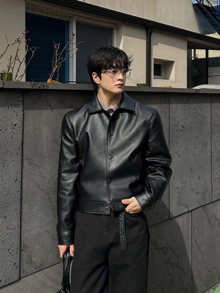 【Metanoia】🇰🇷韓製 短版翻領皮外套 - 6