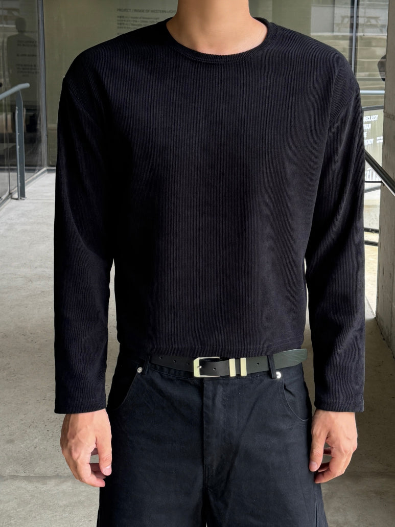 【Metanoia】🇰🇷韓製 短版羅紋長袖上衣 - 1