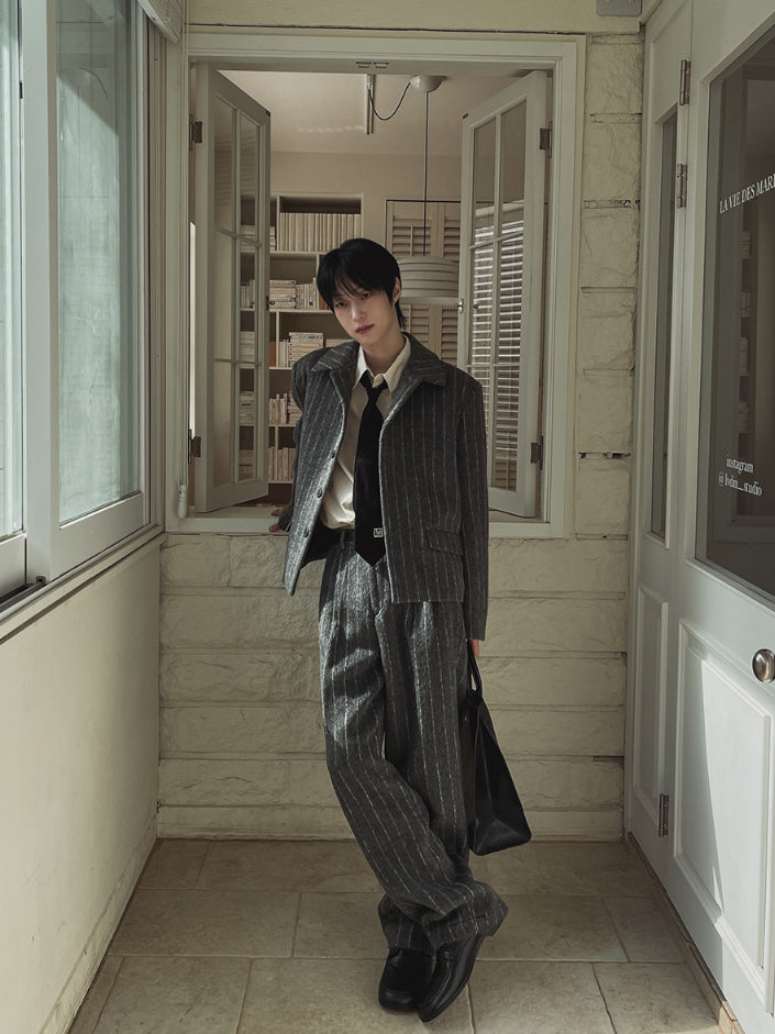 【Metanoia】🇰🇷韓製 寬鬆條紋落地褲 - 6