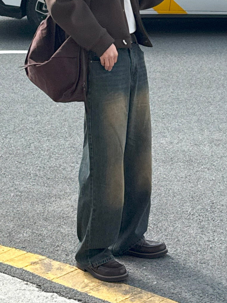 【Metanoia】🇰🇷韓製 刷色落地牛仔褲 - 8