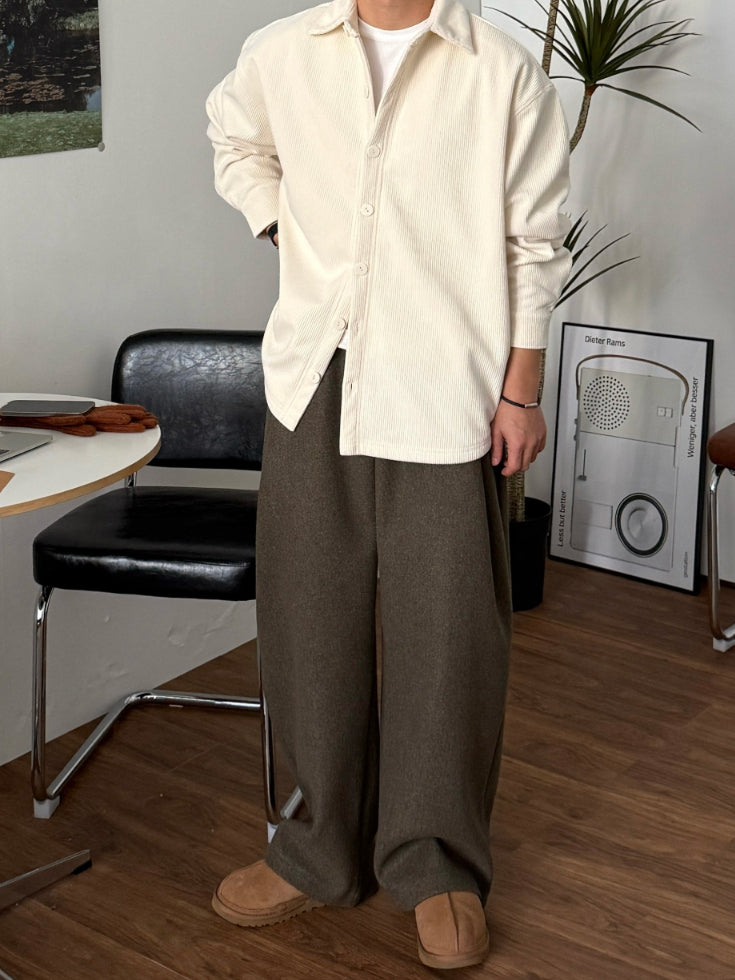 【Metanoia】韓國設計 抓絨落地褲 - 9