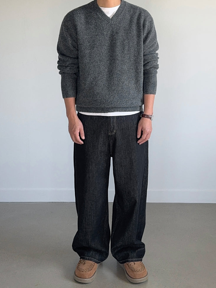 【Metanoia】韓國設計 5%混羊毛V型麻花針織衣 現貨 - 3