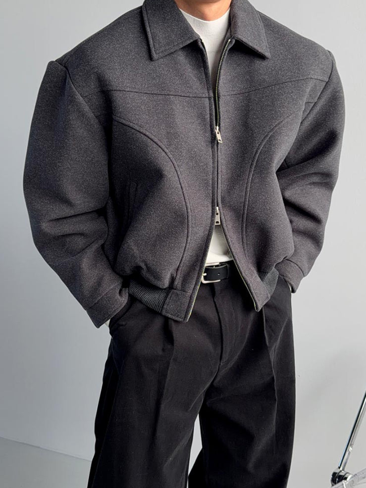 【Metanoia】韓國設計 短版翻領夾克外套 - 2