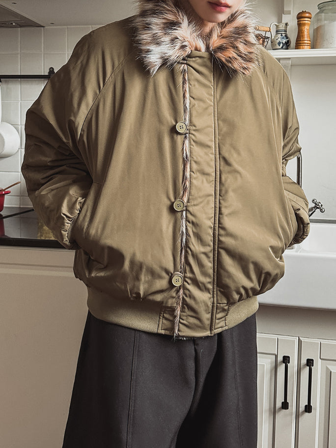 【Metanoia】韓國設計 豹紋毛絨外套 - 1