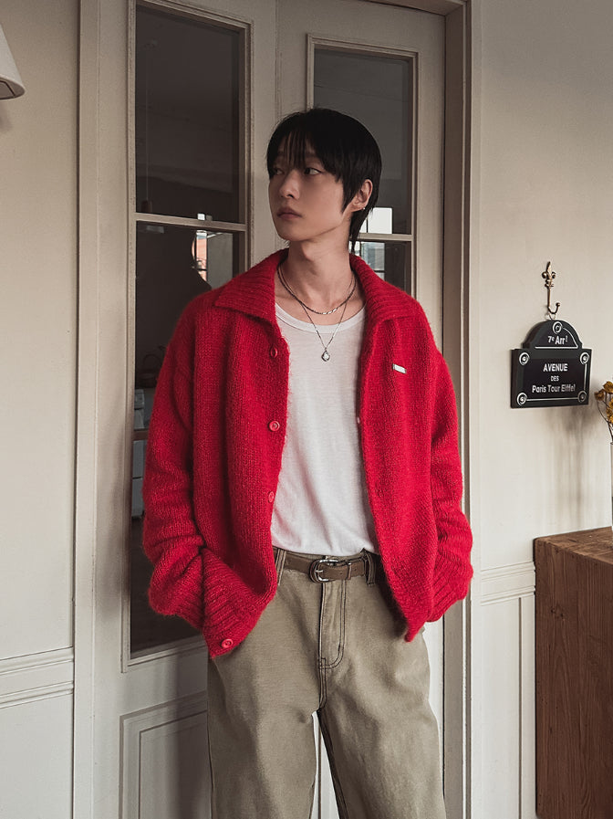 【Metanoia】韓國設計 9%羊毛開衫翻領針織外套 - 6