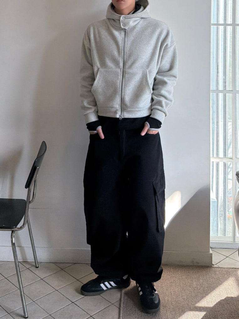 【Metanoia】🇰🇷韓製 短版抓絨連帽棉外套 - 3