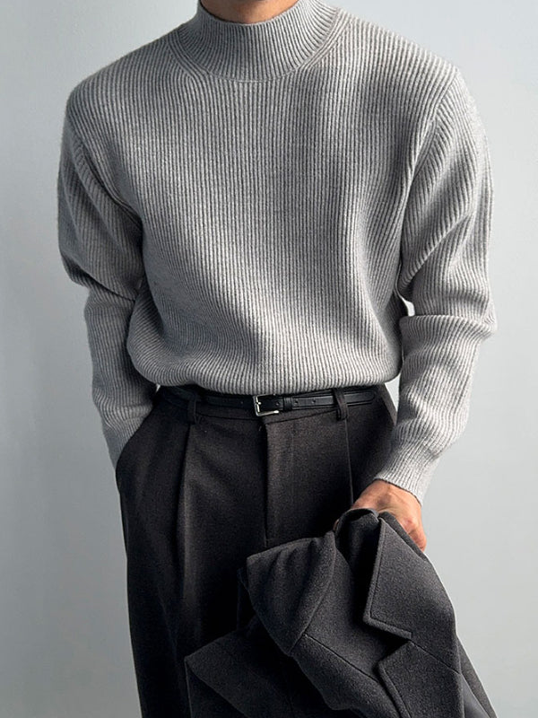 【Metanoia】韓國設計 螺紋半高領針織衣 - 6