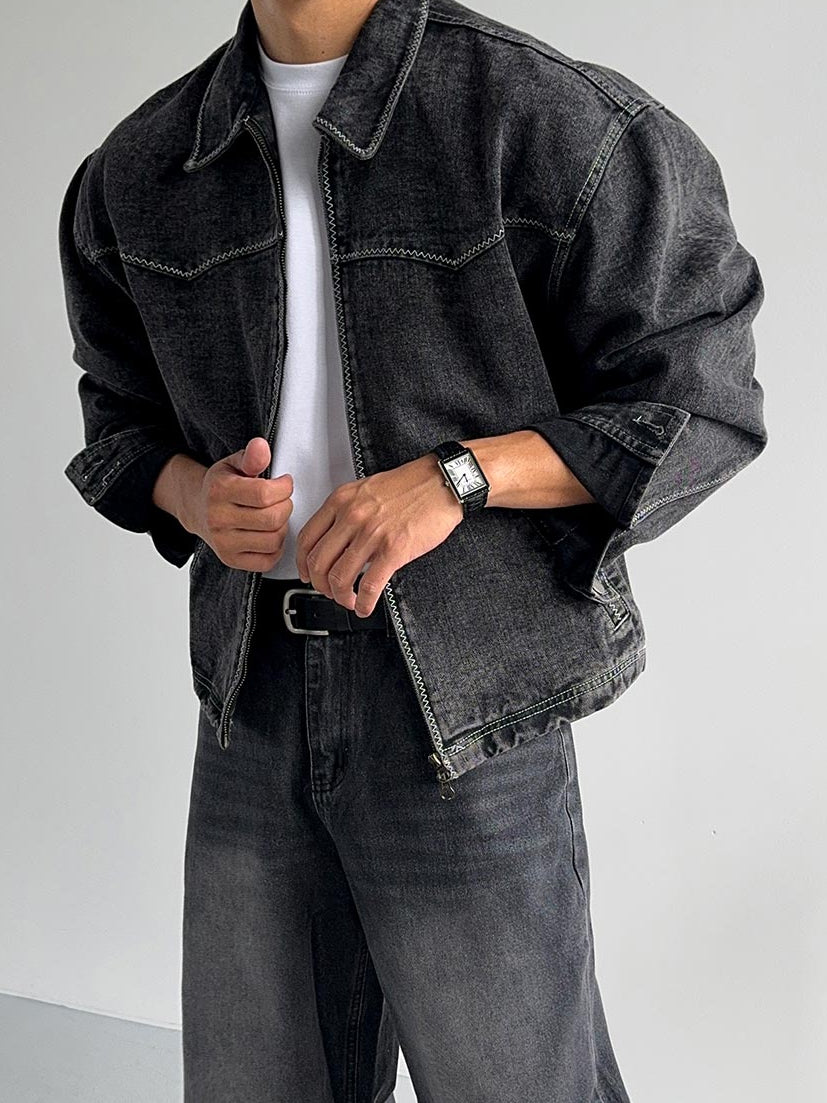 【Metanoia】韓國設計 短版牛仔外套 - 1