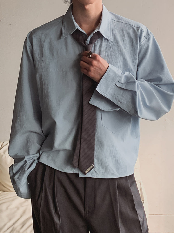 【Metanoia】🇰🇷韓製 短版長袖襯衫 - 1