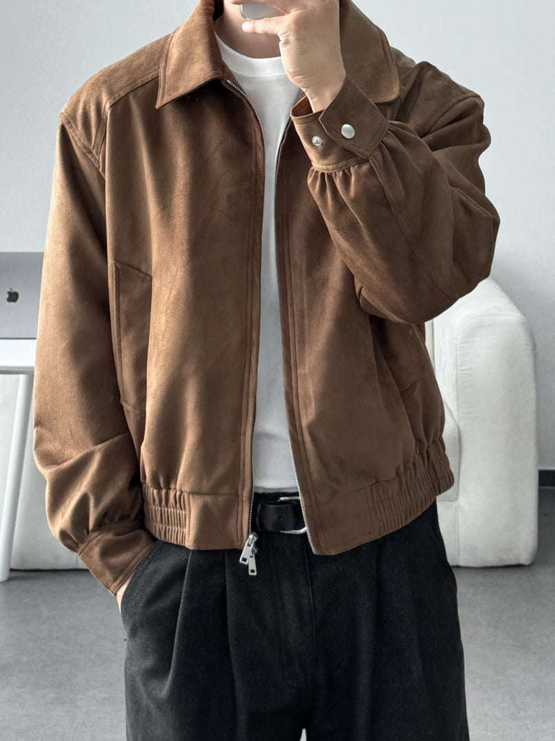 【Metanoia】韓國設計 短版麂皮外套 - 1