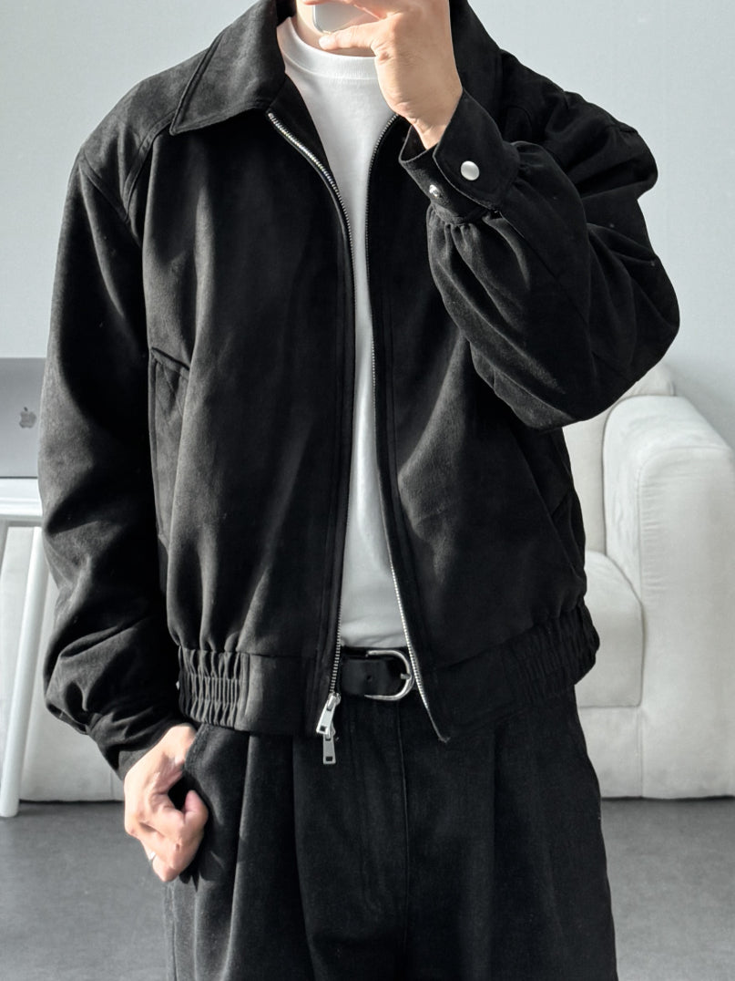 【Metanoia】韓國設計 短版麂皮外套 - 1