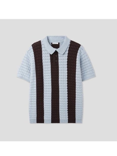 【Metanoia】🇰🇷韓製 撞色條紋麻花編織Polo針織衫 - 7