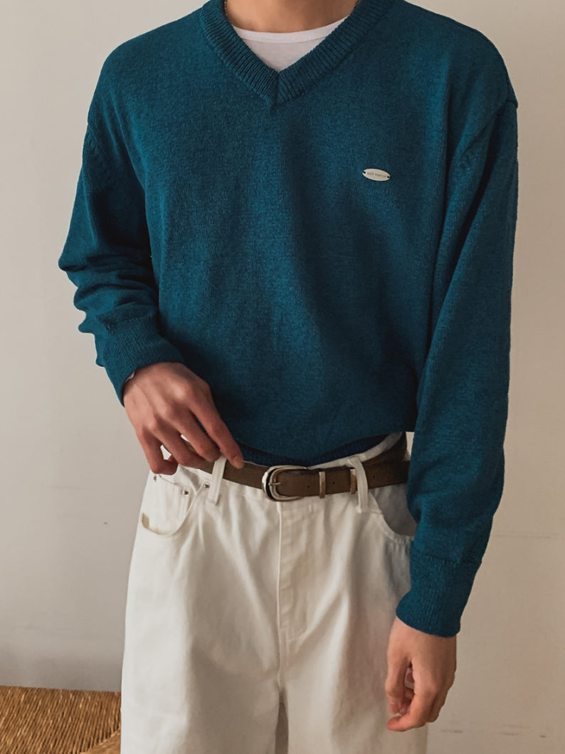 【Metanoia】韓國設計 短版v型針織衣 - 1