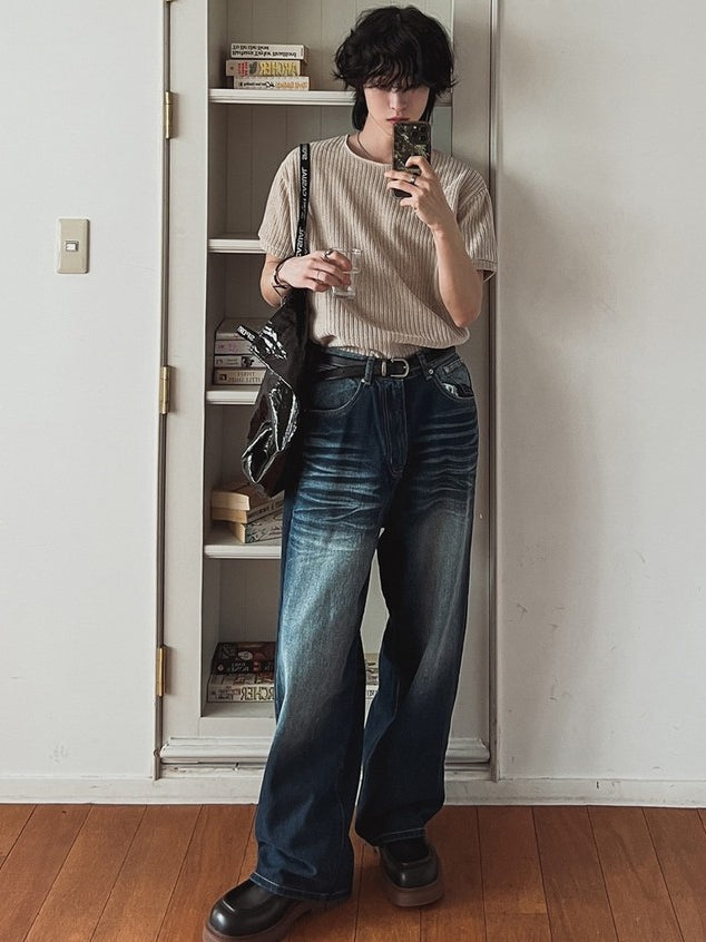 【Metanoia】🇰🇷韓製 絲絨寬領短袖上衣 - 4