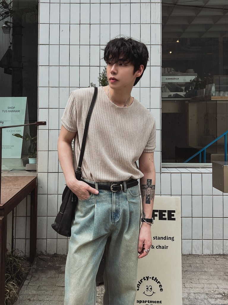 【Metanoia】🇰🇷韓製 絲絨寬領短袖上衣 - 6