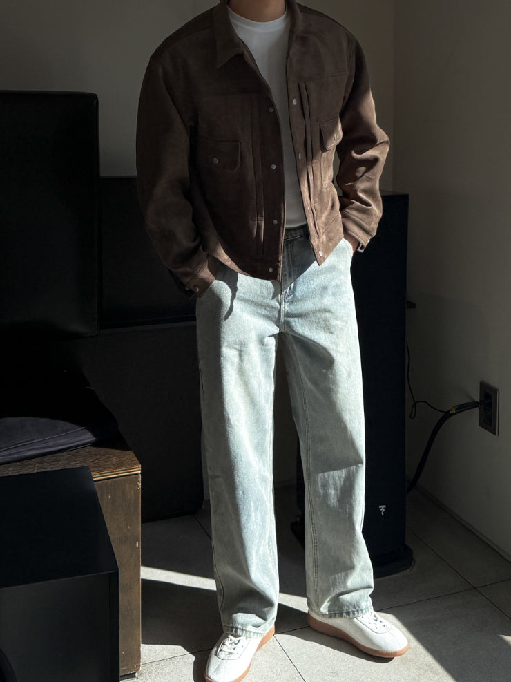 【Metanoia】韓國設計 短版麂皮外套 - 1