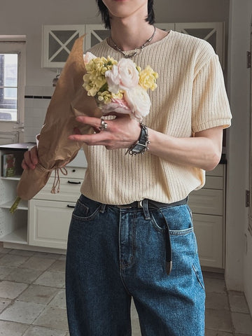 【Metanoia】🇰🇷韓製 絲絨寬領短袖上衣 - 1