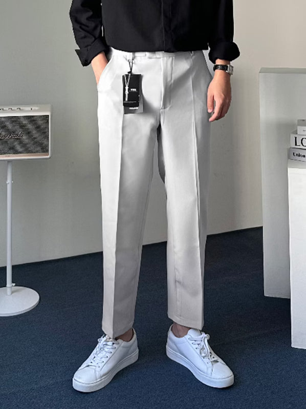 【Metanoia】韓國設計 西裝抗皺直筒九分褲 - 1