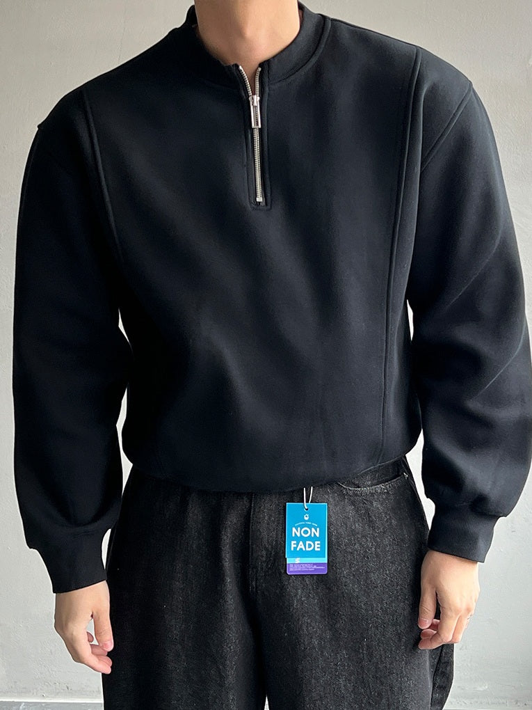 【Metanoia】🇰🇷韓製 半拉煉短版抓絨衛衣 - 1