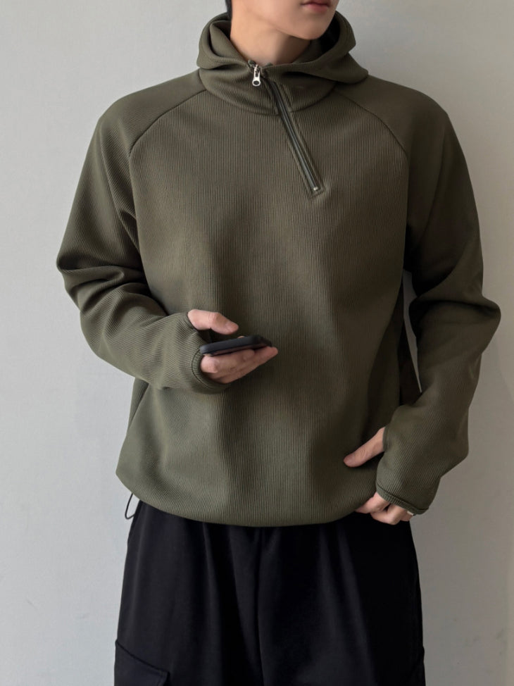 【Metanoia】🇰🇷韓製 連帽半高領拉鍊長袖上衣 - 1
