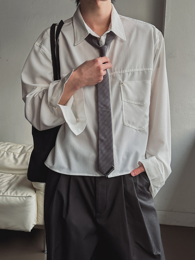 【Metanoia】🇰🇷韓製 短版長袖襯衫 - 1