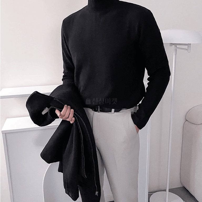 【Metanoia】韓國設計 針織打底高領長袖上衣