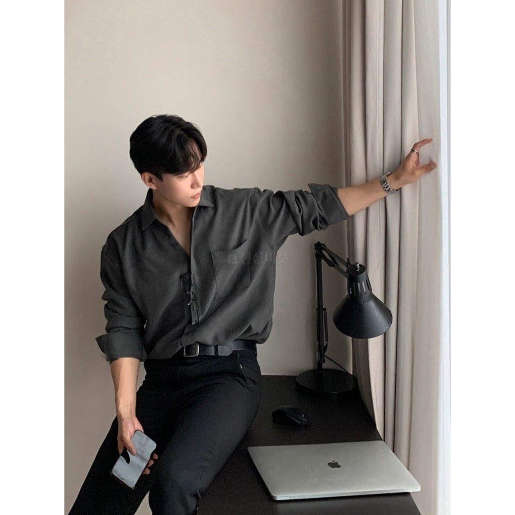 【Metanoia】🇰🇷韓製 翻領素色襯衫