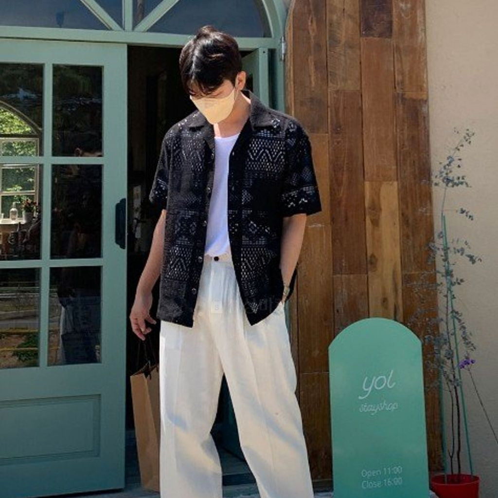 【Metanoia】🇰🇷韓製 翻領鏤空短袖上衣