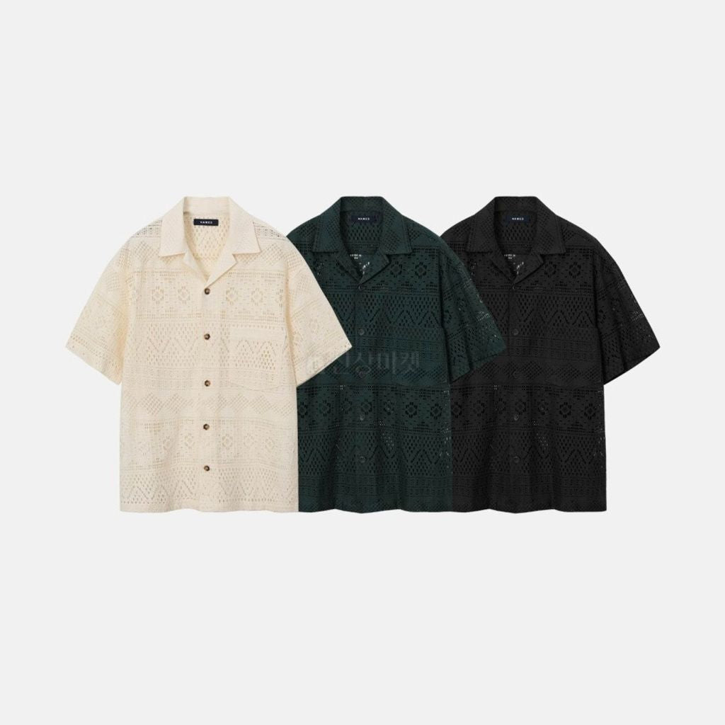 【Metanoia】🇰🇷韓製 翻領鏤空短袖上衣