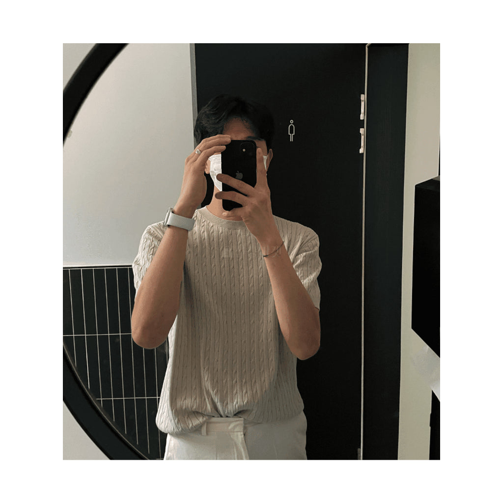 【Metanoia】韓國設計 翻領針織短袖