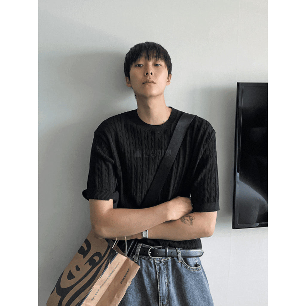 【Metanoia】韓國設計 翻領針織短袖