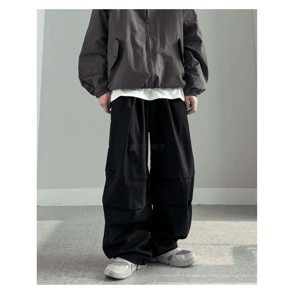 【Metanoia】🇰🇷韓製 休閒寬鬆尼龍落地褲