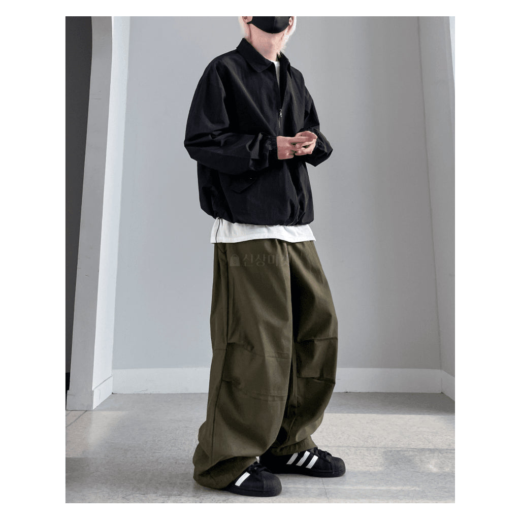 【Metanoia】🇰🇷韓製 休閒寬鬆尼龍落地褲