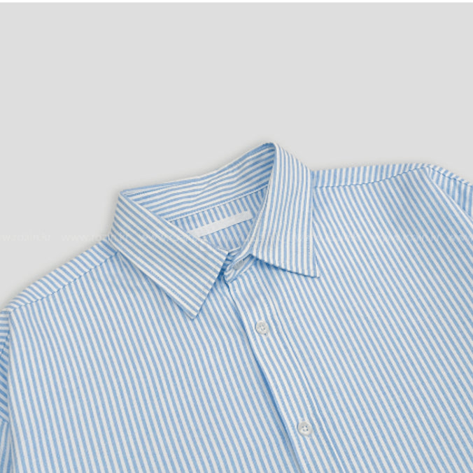 【Metanoia】🇰🇷韓製 條紋翻領長袖襯衫