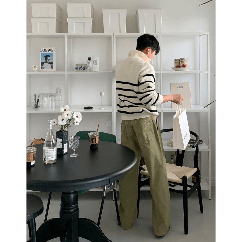 【Metanoia】🇰🇷韓製  落地卡其褲