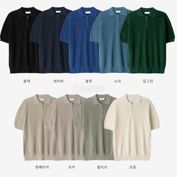 【Metanoia】韓國設計 半拉鍊polo衫