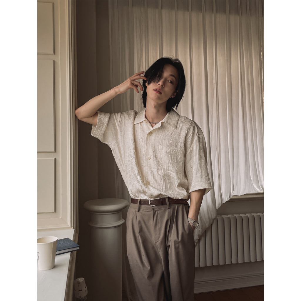 【Metanoia】🇰🇷韓製 人造絲短袖襯衫