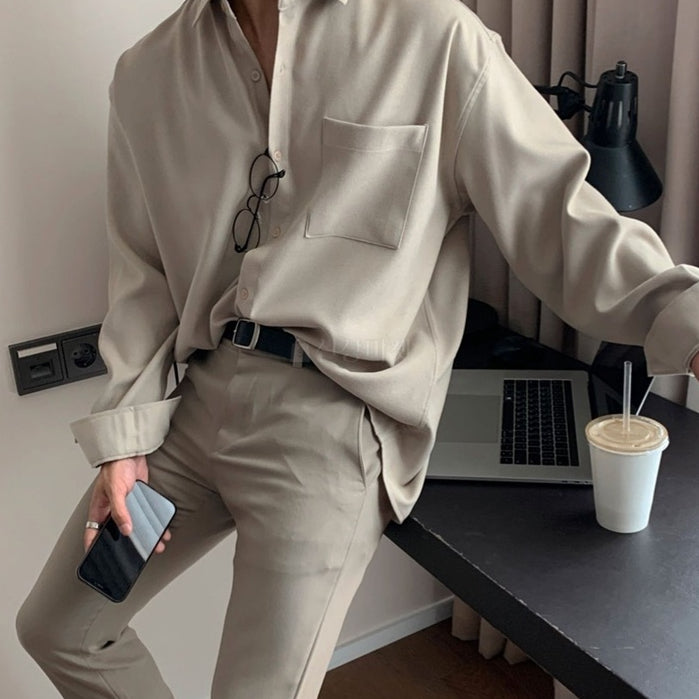 【Metanoia】🇰🇷韓製 翻領素色襯衫