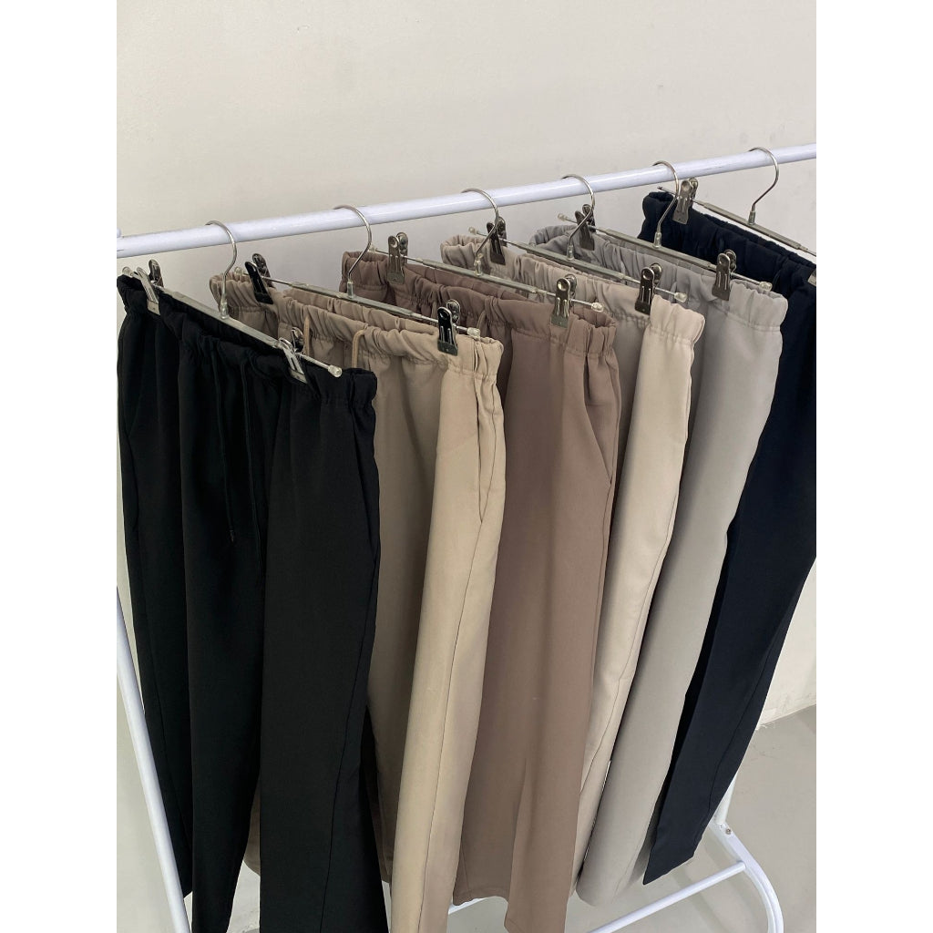【Metanoia】🇰🇷韓製  寬鬆休閒鬆緊帶西裝落地褲
