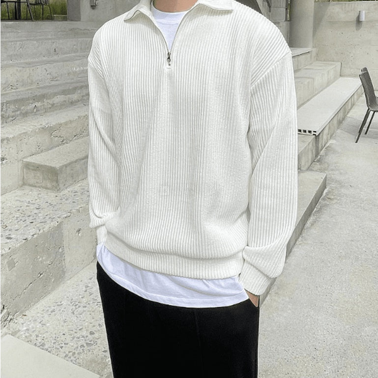 【Metanoia】🇰🇷韓製 半拉鍊翻領針織衫 男女通用