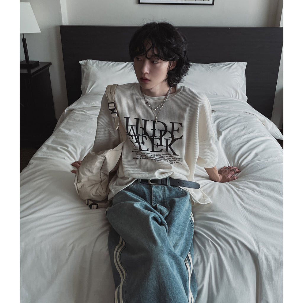 【Metanoia】🇰🇷韓製 海德字母條紋針織T恤