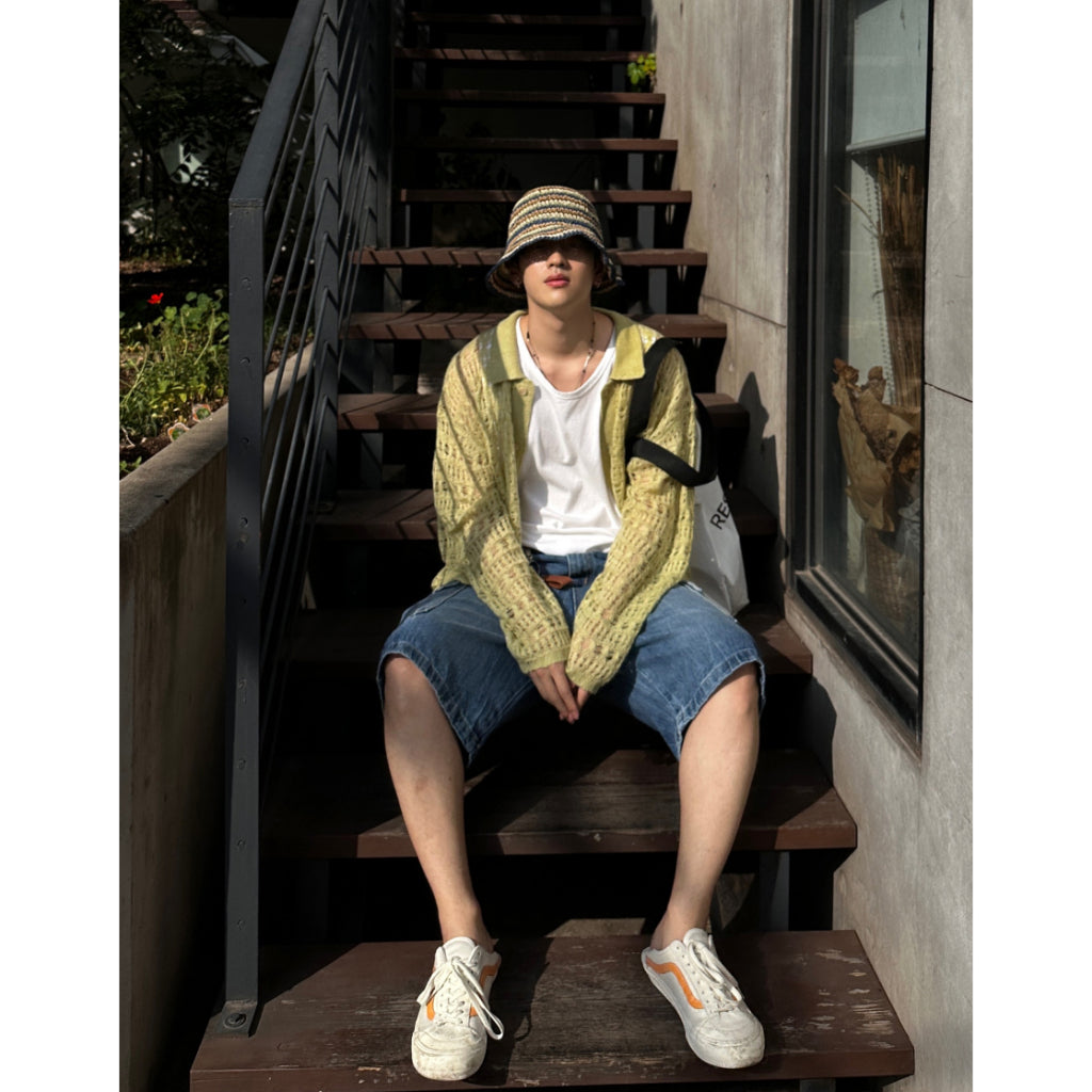 【Metanoia】🇰🇷韓製 翻領鏤空針織長袖外套