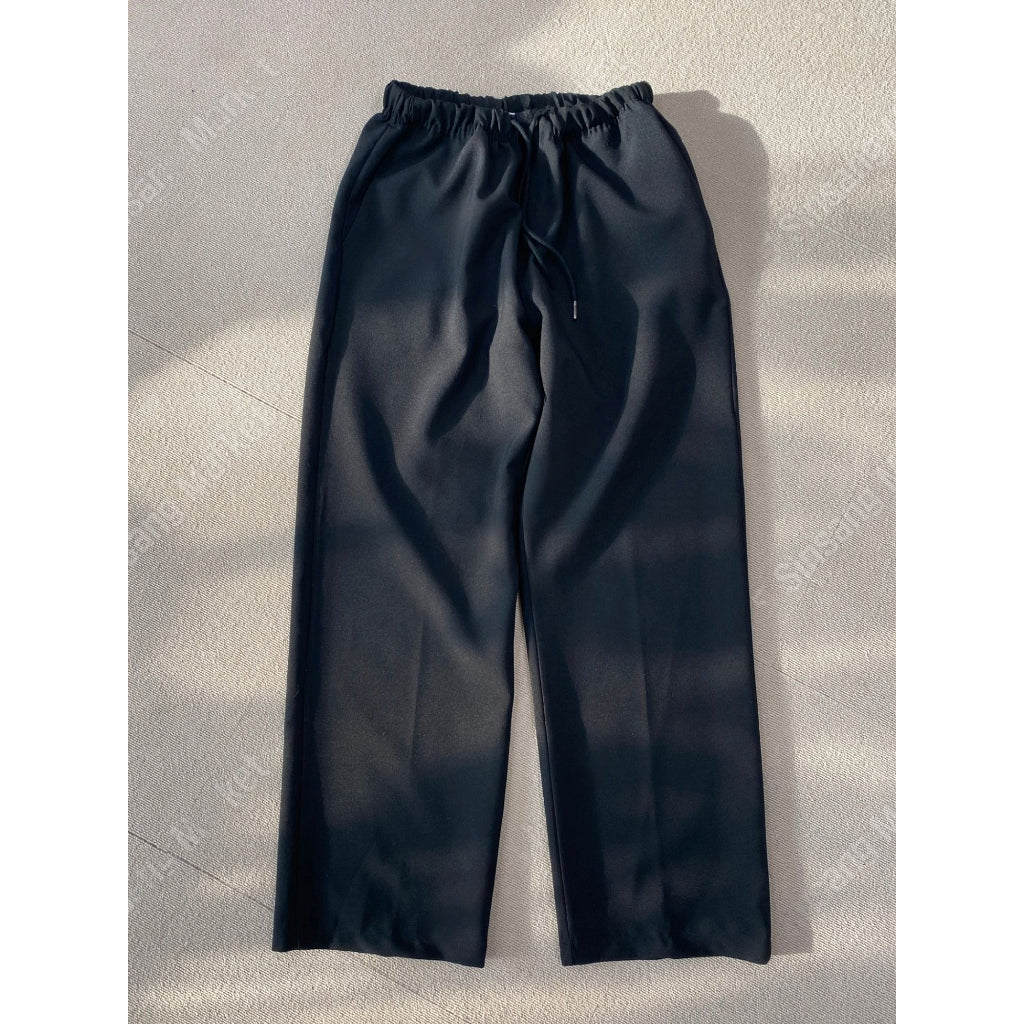 【Metanoia】🇰🇷韓製  寬鬆休閒鬆緊帶西裝落地褲