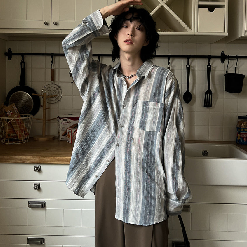 【Metanoia】🇰🇷韓製 條紋長袖襯衫